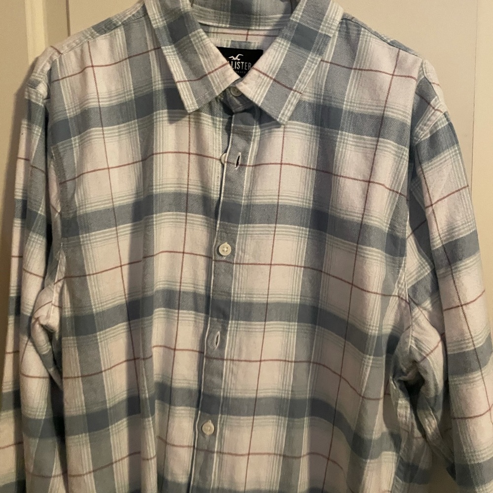 Hollister baby blue flannel